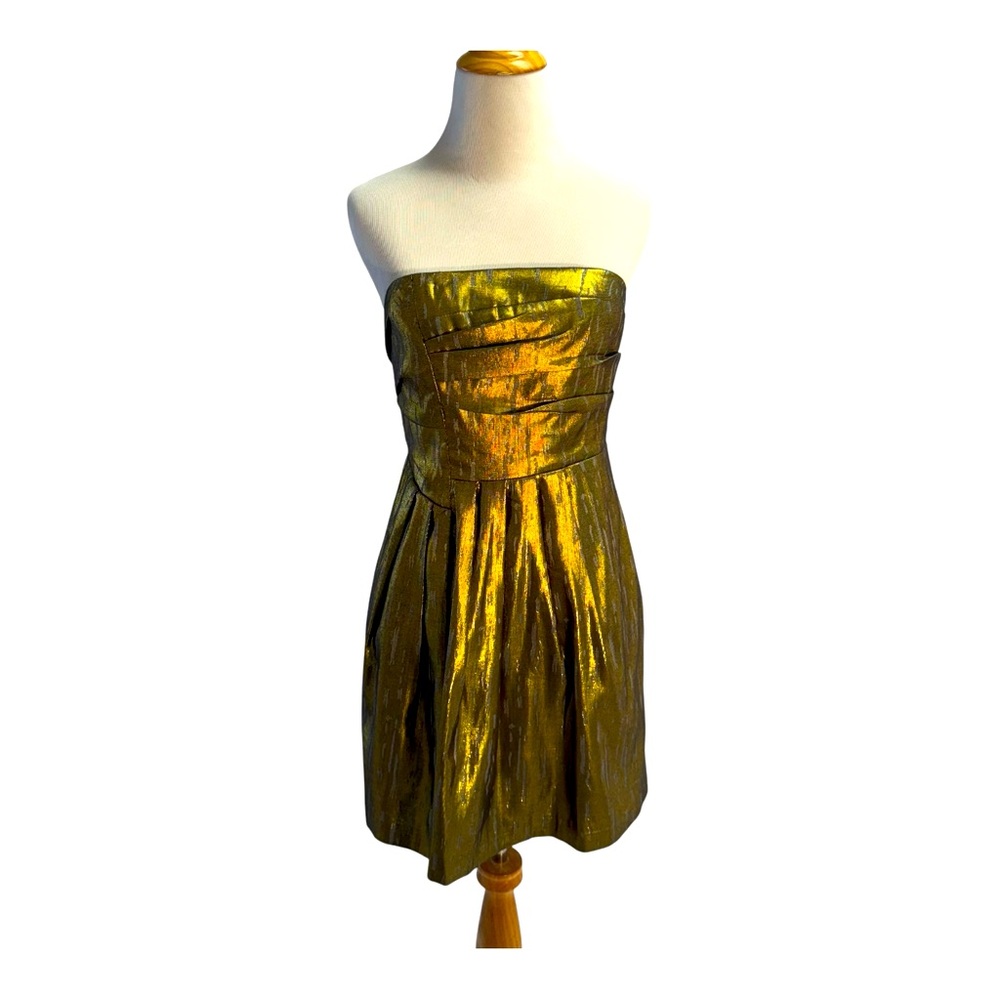 BCBGeneration gold strapless dress size 4